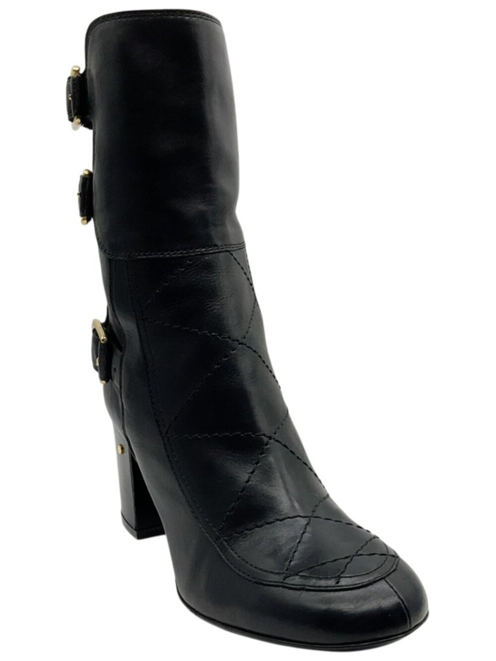 Laurence Dacade Black Quilted Leather Moto Boots